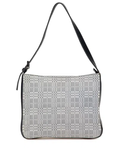 Pre-owned Burberry 2000-2017 Tonal Check Canvas Shoulder Bag