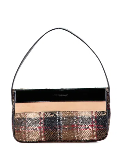 Pre-owned Burberry 2000-2017 Wool Shoulder Bag In Brown