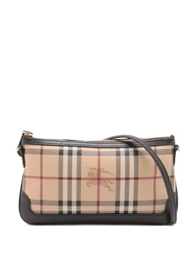 Pre-owned Burberry 2000-2020 Check-pattern Shoulder Bag In Neutral