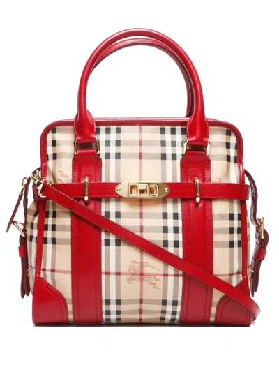 Pre-owned Burberry 2000-2020 Haymarket Check Canvas Shoulder Bag