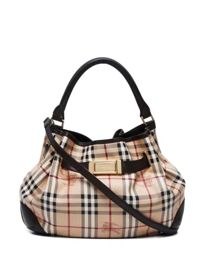 Pre-owned Burberry 2000-2020 Haymarket Check Shoulder Bag In 中性色
