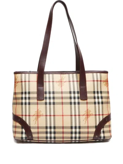 Pre-owned Burberry 2000-2020 Nova Check Tote Bag In Neutral