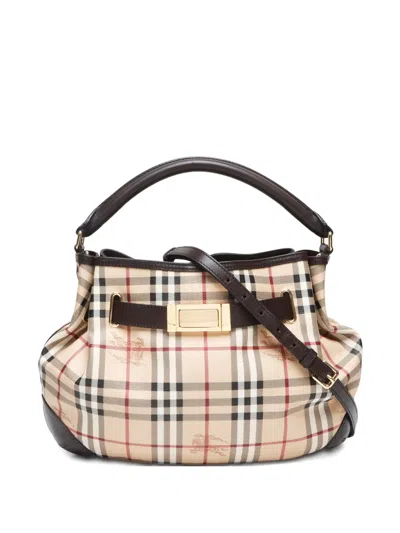 Pre-owned Burberry 2000-2020s Nova Check 2way Bag In Neutrals