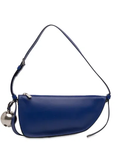 Pre-owned Burberry 2000-2025 Mini Lambskin Shield Shoulder Bag In Blue