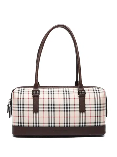 Pre-owned Burberry 2000's Nova Check Shoulder Bag In 中性色
