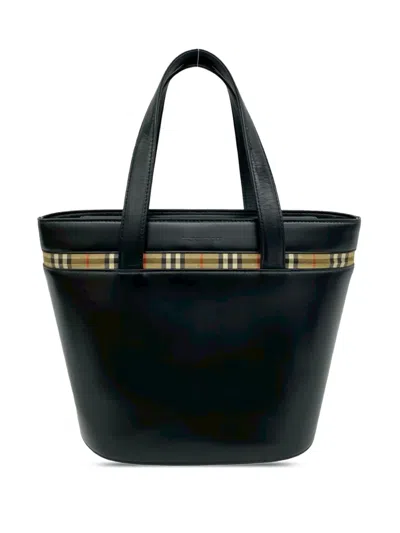 Pre-owned Burberry 2000-2010 Leather Handbag In Black