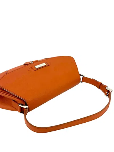 Pre-owned Burberry 2000-2017 Calf Leather Shoulder Bag In Orange