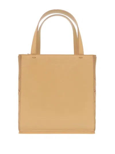 Pre-owned Burberry 2000-2017 Calfskin And Suede Stitch Handbag In Neutral