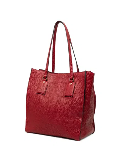 Pre-owned Burberry 2000-2017 Grained Calfskin Heritage Woodbury Tote Bag In Red