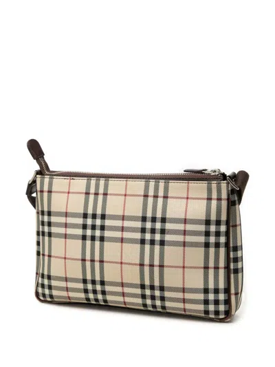 Pre-owned Burberry 2000-2017 House Check Canvas Crossbody Bag In Neutrals