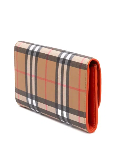 Pre-owned Burberry 2000-2017 House Check Coated Canvas Halton Continental Wallet Long Wallets In Neutrals