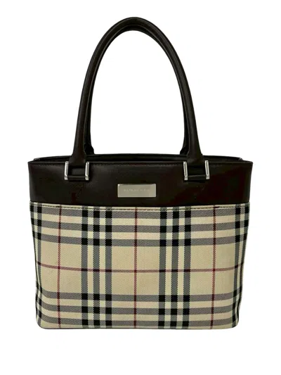 Pre-owned Burberry 2000-2017 House Check Handbag In Neutral