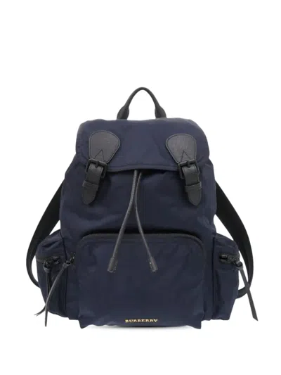 Pre-owned Burberry 2000-2017 Large Nylon Runway Backpack In Blue