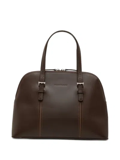 Pre-owned Burberry 2000-2017 Leather Dome Handbag In Brown