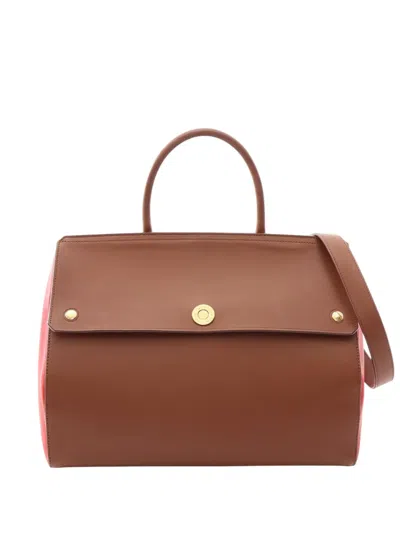 Pre-owned Burberry 2000-2017 Leather Elizabeth Satchel In Brown