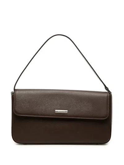 Pre-owned Burberry 2000-2017 Leather Flap Shoulder Bag In Brown