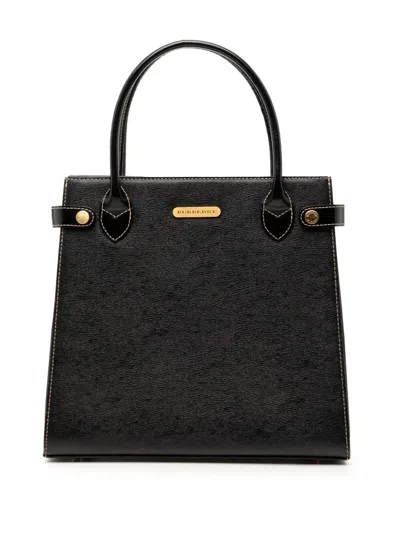 Pre-owned Burberry 2000-2017 Leather Handbag In Black