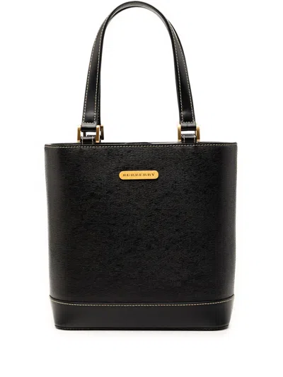 Pre-owned Burberry 2000-2017 Leather Handbag In Black