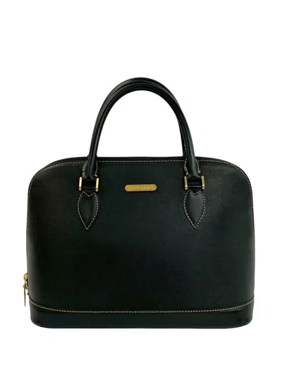 Pre-owned Burberry 2000-2017 Leather Handbag In Black