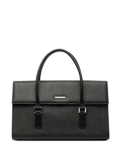 Pre-owned Burberry 2000-2017 Leather Handbag In Black