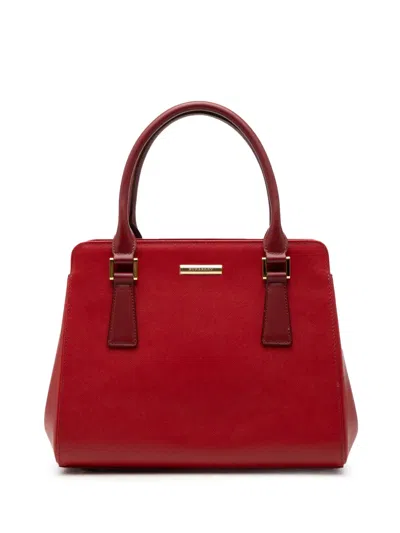 Pre-owned Burberry 2000-2017 Leather Handbag In Red