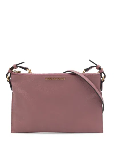 Pre-owned Burberry 2000-2017 Leather Peyton Crossbody Bag In 粉色