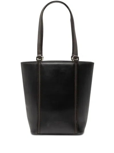 Pre-owned Burberry 2000-2017 Leather Tote Bag In Black