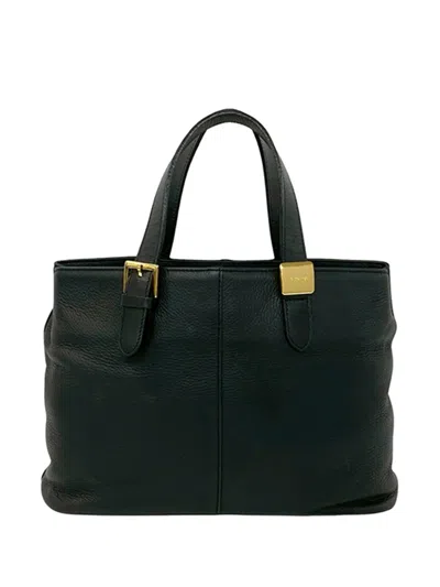 Pre-owned Burberry 2000-2017 Leather Tote Bag In Black