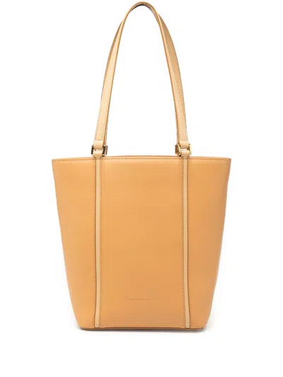 Pre-owned Burberry 2000-2017 Leather Tote Bag In Brown