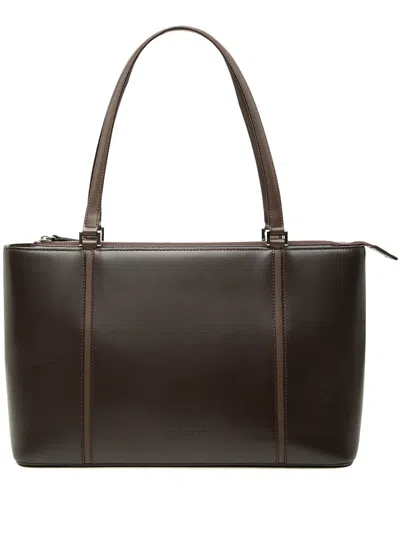 Pre-owned Burberry 2000-2017 Leather Tote Bag In Brown