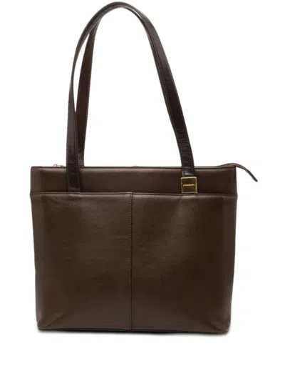 Pre-owned Burberry 2000-2017 Leather Tote Bag In Brown