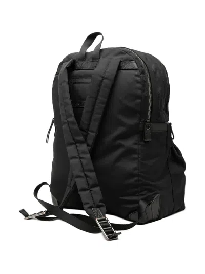 Pre-owned Burberry 2000-2017 Leather Trimmed Nylon Backpack In Black