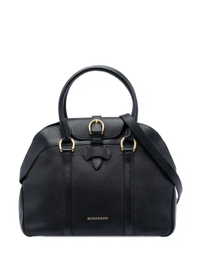 Pre-owned Burberry 2000-2017 Medium Leather Milverton Satchel In Black