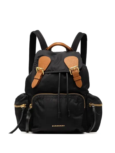 Pre-owned Burberry 2000-2017 Medium Nylon Runway Backpack In Black