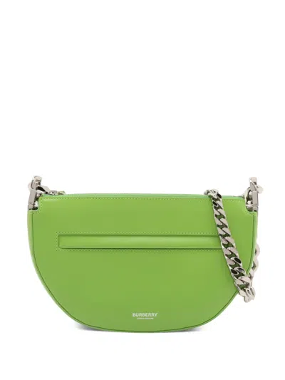 Pre-owned Burberry 2000-2017 Mini Leather Olympia Crossbody Bag In Green