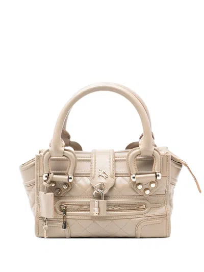 Pre-owned Burberry 2000-2017 Mini Quilted Leather Manor Handbag In Brown