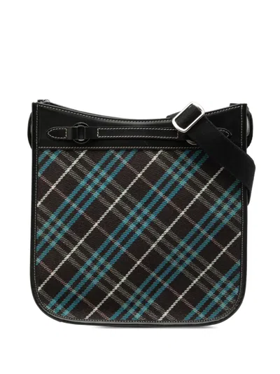 Pre-owned Burberry 2000-2017 Nova Check Canvas Crossbody Bag In Black
