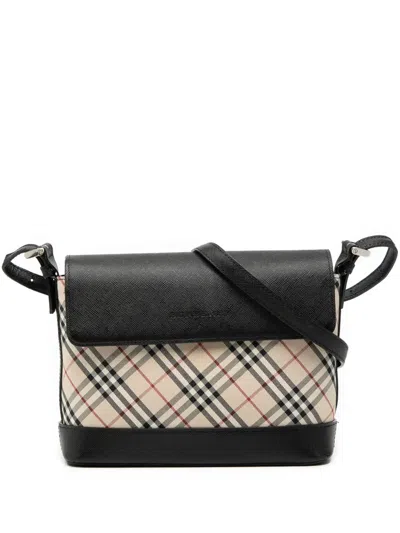 Pre-owned Burberry 2000-2017 Nova Check Canvas Crossbody Bag In Brown