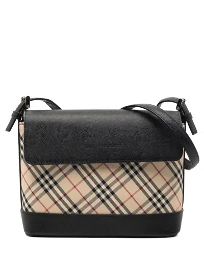Pre-owned Burberry 2000-2017 Nova Check Canvas Crossbody Bag In Neutral