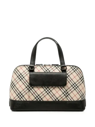 Pre-owned Burberry 2000-2017 Nova Check Canvas Handbag In Neutrals