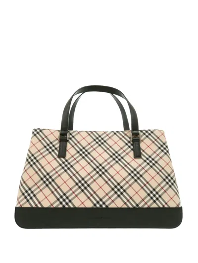 Pre-owned Burberry 2000-2017 Nova Check Canvas Tote Bag In Neutral