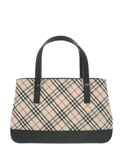 Pre-owned Burberry 2000-2017 Nova Check Canvas Tote Bag In Neutral