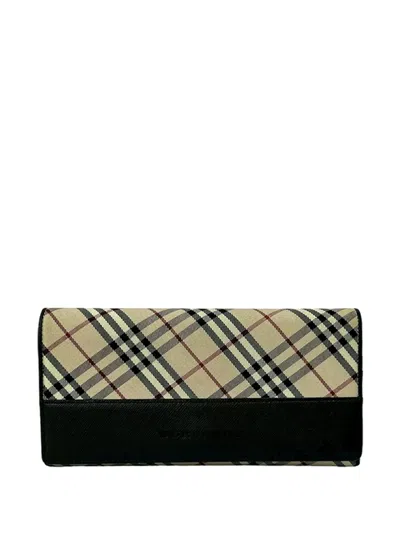 Pre-owned Burberry 2000-2017 Nova Check Canvas Wallet Long Wallets In Neutral