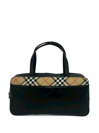 Pre-owned Burberry 2000-2017 Nova Check Handbag In Black
