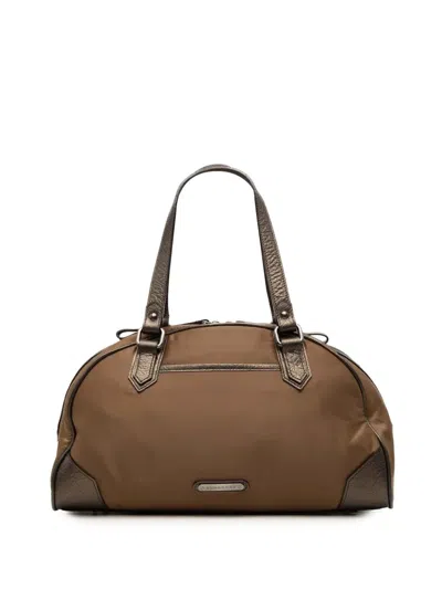 Pre-owned Burberry 2000-2017 Nylon Handbag In Brown