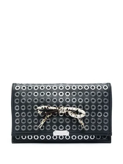 Pre-owned Burberry 2000-2017 Prorsum Lambskin Grommet Pony Hair Bow Clutch Bag In Black