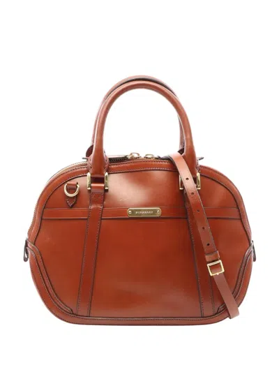 Pre-owned Burberry 2000-2017 Small Calfskin Bridle Orchard Satchel In Brown