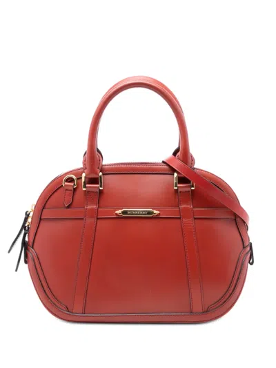 Pre-owned Burberry 2000-2017 Small Calfskin Bridle Orchard Satchel In Red