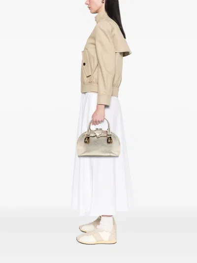 Pre-owned Burberry 2000-2017 Small Grained Calfskin Bloomsbury Top Handle Bag Satchel In Gold