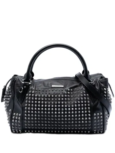 Pre-owned Burberry 2000-2017 Studded Leather Edenham Satchel In Black